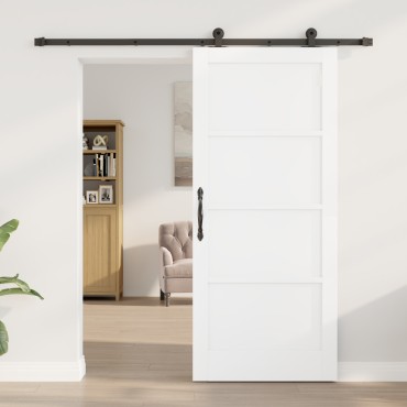 vidaXL Συσκευή Συσκευών με Σετ Υλικών Λευκό 86x198.5 εκ Συμπαγές Ξύλο Πεύκου