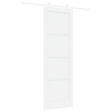 vidaXL Συρόμενη Πόρτα με Σετ Υλικών Λευκή 78x232 εκ. Σφιχτό Ξύλο Πεύκο