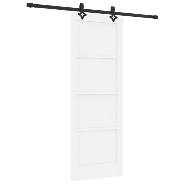 Συρόμενη Πόρτα vidaXL με Σετ Υλικών Λευκή 73.5 x 198.5 cm Μασίφ Ξύλο Πεύκου, Εσωτερική Πόρτα vidaXL 'ORKDAL' Λευκή 73.5 x 198.5 x 4 cm Μασίφ Ξύλο Πεύκου