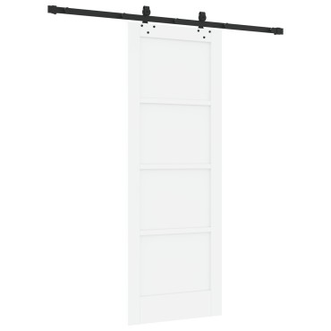 Συρόμενη Πόρτα vidaXL με Σετ Υλικών Λευκή 73.5 x 198.5 cm Μασίφ Ξύλο Πεύκου, Εσωτερική Πόρτα vidaXL 'ORKDAL' Λευκή 73.5 x 198.5 x 4 cm Μασίφ Ξύλο Πεύκου