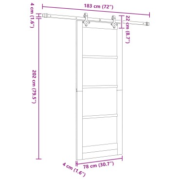 vidaXL Συρόμενη Πόρτα με Σετ Εξαρτημάτων 78x202 εκ. Μασίφ Ξύλο Πεύκου
