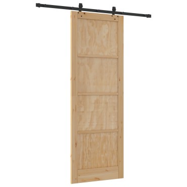 Πόρτα vidaXL Συρόμενη με Σετ Εξαρτημάτων 83x232 cm Συμπαγές Ξύλο Πεύκου, Εσωτερική Πόρτα vidaXL "ORKDAL" 83x232x4 cm Συμπαγές Ξύλο Πεύκου