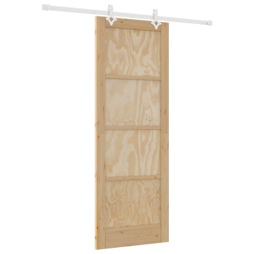 Συρόμενη Πόρτα vidaXL με Σετ Εξαρτημάτων 78x211 cm Συμπαγές Ξύλο Πεύκο, Εσωτερική Πόρτα vidaXL 'ORKDAL'78x211x4 cm