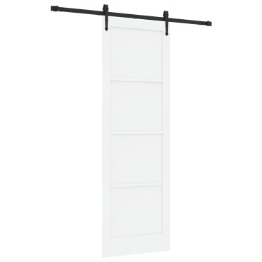 Συρόμενη Πόρτα vidaXL με Εξαρτήματα Λευκή 78x232 cm Συμπαγές Ξύλο Πεύκου, Εσωτερική Πόρτα vidaXL 'ORKDAL' Λευκή 78x232x4 cm Συμπαγές Ξύλο Πεύκου