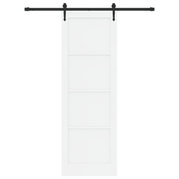 Συρόμενη Πόρτα vidaXL με Εξαρτήματα Λευκή 78x232 cm Συμπαγές Ξύλο Πεύκου, Εσωτερική Πόρτα vidaXL 'ORKDAL' Λευκή 78x232x4 cm Συμπαγές Ξύλο Πεύκου