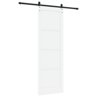 Συρόμενη Πόρτα vidaXL με Εξαρτήματα Λευκή 78x232 cm Συμπαγές Ξύλο Πεύκου, Εσωτερική Πόρτα vidaXL 'ORKDAL' Λευκή 78x232x4 cm Συμπαγές Ξύλο Πεύκου