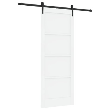 vidaXL Συρόμενη Πόρτα με Σετ Υλικών Λευκό 83x211 cm Ξύλο Πεύκου