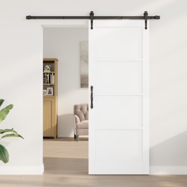 vidaXL Συρόμενη Πόρτα με Σετ Υλικών Λευκό 83x211 cm Ξύλο Πεύκου