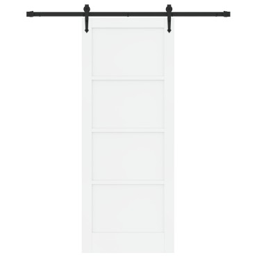 vidaXL Συρόμενη Πόρτα με Σετ Υλικών Λευκό 83x211 cm Ξύλο Πεύκου