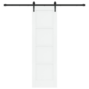 vidaXL Συρόμενη Πόρτα με Σετ Υλικών Λευκή 61x198.5 εκ. Στερεό Ξύλο Πεύκου