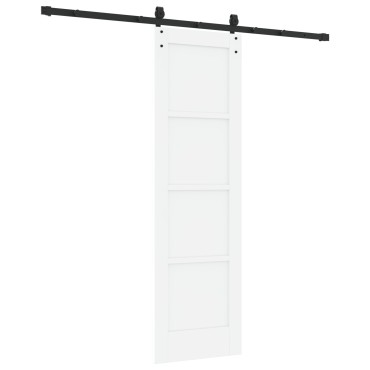 vidaXL Συρόμενη Πόρτα με Σετ Υλικών Λευκή 61x198.5 εκ. Στερεό Ξύλο Πεύκου
