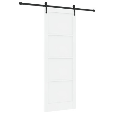 Συρόμενη Πόρτα vidaXL με Σετ Υλικών Λευκό 83x232 cm Στερεό Ξύλο Πεύκου, Εσωτερική Πόρτα vidaXL 'ORKDAL' Λευκή 83x232x4 cm Στερεό Ξύλο Πεύκου
