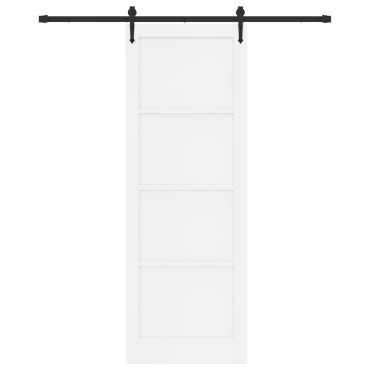 Συρόμενη Πόρτα vidaXL με Σετ Υλικών Λευκό 83x232 cm Στερεό Ξύλο Πεύκου, Εσωτερική Πόρτα vidaXL 'ORKDAL' Λευκή 83x232x4 cm Στερεό Ξύλο Πεύκου