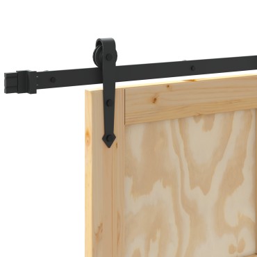 vidaXL Συρόμενη Πόρτα με Σετ Εξαρτημάτων 93x232 cm Μασίφ Ξύλο Πεύκου