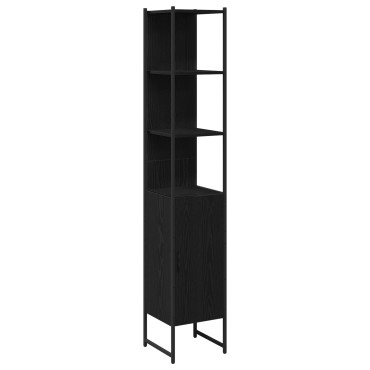 Ντουλάπα Νιπτήρα Μπάνιου vidaXL Μαύρο Δρυ 60x30x60cm Επεξεργασμένο Ξύλο, Ντουλάπα Μπάνιου vidaXL Μαύρο Δρυ 33x33x185.5cm Επεξεργασμένο Ξύλο