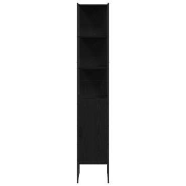 Ντουλάπα Νιπτήρα Μπάνιου vidaXL Μαύρο Δρυ 60x30x60cm Επεξεργασμένο Ξύλο, Ντουλάπα Μπάνιου vidaXL Μαύρο Δρυ 33x33x185.5cm Επεξεργασμένο Ξύλο