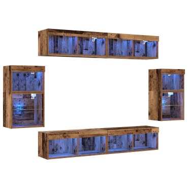 Floating Shelf 2 τεμ. Παλαιό ξύλο 40x28.5x40cm Επεξεργασμένο ξύλο