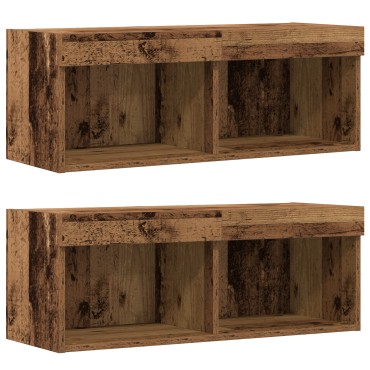 Floating Shelf 2 τεμ. Παλαιό ξύλο 40x28.5x40cm Επεξεργασμένο ξύλο