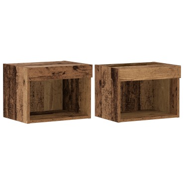Floating Shelf 2 τεμ. Παλαιό ξύλο 40x28.5x40cm Επεξεργασμένο ξύλο