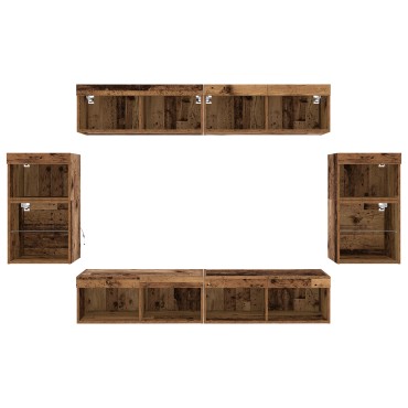 Floating Shelf 2 τεμ. Παλαιό ξύλο 40x28.5x40cm Επεξεργασμένο ξύλο