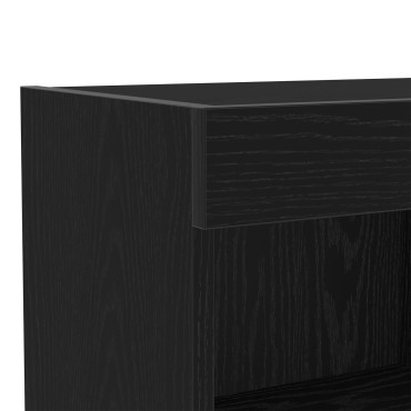 vidaXL LED Ντουλάπα TV Μαύρη Δρυς 30.5x30x102cm Μηχανικά Φτιαγμένη Ξύλινη