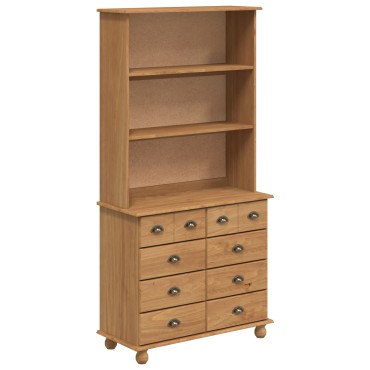 vidaXL Ντουλάπα 'ASKIM' Καφέ 91x40x183cm Μασίφ Ξύλο Πεύκου 1 τεμ.