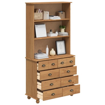 vidaXL Ντουλάπα 'ASKIM' Καφέ 91x40x183cm Μασίφ Ξύλο Πεύκου 1 τεμ.
