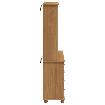 vidaXL Ντουλάπα 'ASKIM' Καφέ 91x40x183cm Μασίφ Ξύλο Πεύκου 1 τεμ.