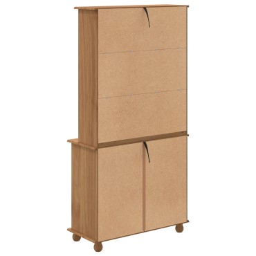 vidaXL Ντουλάπα 'ASKIM' Καφέ 91x40x183cm Μασίφ Ξύλο Πεύκου 1 τεμ.