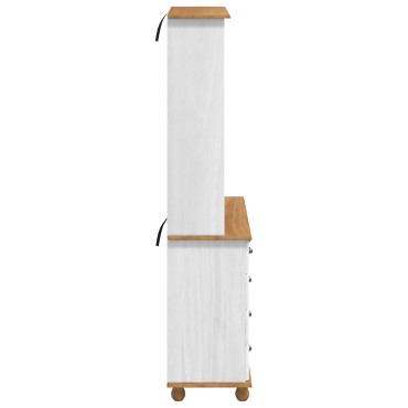 vidaXL Ντουλάπα “ASKIM” Λευκή 91x40x183cm Στερεό Ξύλο Πεύκο 1 τεμ.