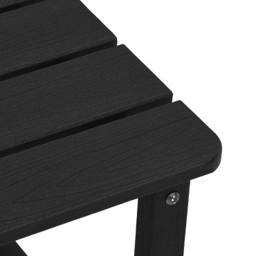Σετ Καθιστικού Κήπου vidaXL 3 τεμ. Μαύρο HDPE, Κουνιστή Καρέκλα vidaXL Μαύρη 70x92x108cm HDPE, Πλευρικό Τραπέζι vidaXL Μαύρο 38x38x45cm HDPE