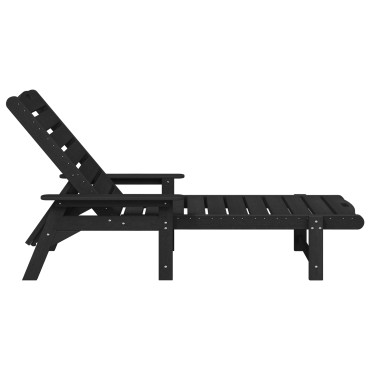vidaXL Ξαπλώστρα 2 τεμ. Πολυαιθυλένιο Μαύρο 195,5x53x98,5cm