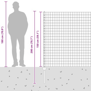 vidaXL Ευρωπαϊκή ΦENCE με 10 Στυλίες Γκρι 1,5x10 μ. Ατσάλι
