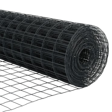 vidaXL Ευρωπαϊκός Φράκτης με 5 Πόλους Γκρι 0,4x10 μ Μέταλλο
