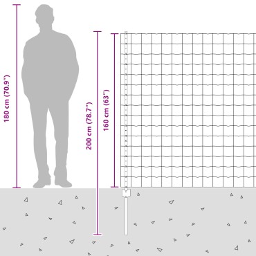 vidaXL Ευρωπαϊκή Περίφραξη με 10 U Posts Γκρι 1.6x10 μ Ατσάλι