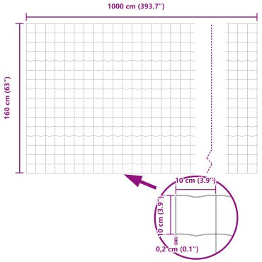 vidaXL Ευρωπαϊκό φράχτη με 11 U Posts Γκρι 0,4x25 μ Ατσάλι