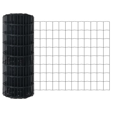 vidaXL Ευρωπαϊκή περίφραξη με 22 στήλες Γκρι 0,4x50 μ Μέταλλο