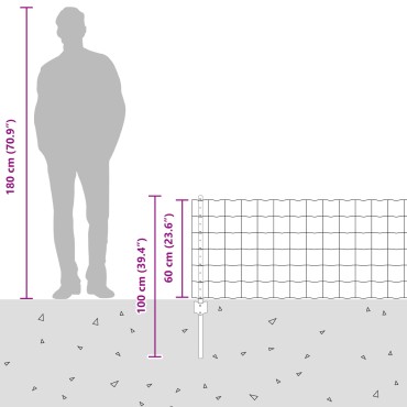 vidaXL Ευρωπαϊκός Φράχτης με 22 Στύλους Γκρι 0,6x50 μ Μέταλλο