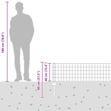 vidaXL Euro Fence με 5 U Posts Γκρι 0.4x10 μ Σίδερο