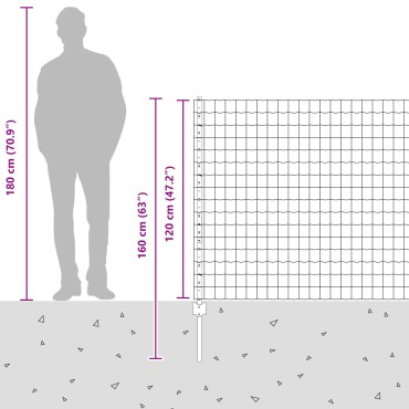 vidaXL Ευρωπαϊκός φράχτης με 10 στήλες Γκρι 1,2x10 μ Ατσάλι