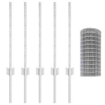 vidaXL Ευρωπαϊκή περίφραξη με 5 στήλες Ασημί 0,6x10 μ Ατσάλι