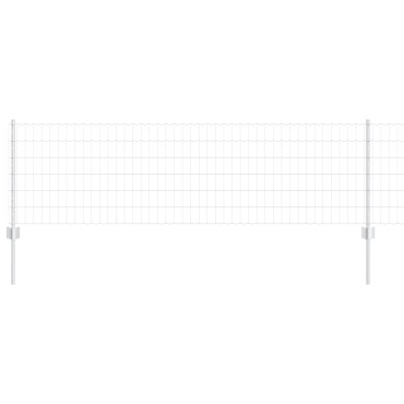 vidaXL Euro Fence με 5 Υποστηρίγματα Ασήμι 0,6x10 μ Ατσάλι