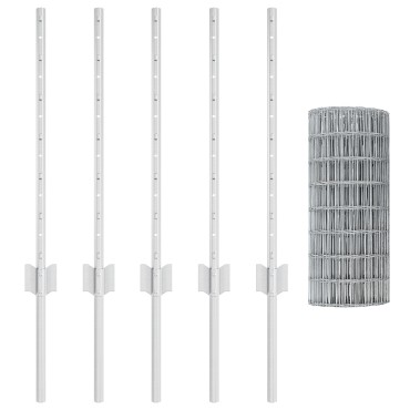 vidaXL Euro Fence με 5 Υποστηρίγματα Ασήμι 0,6x10 μ Ατσάλι