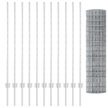 vidaXL Ευρωπαϊκό Φράχτη με 22 U Πόλους Ασημί 1,2x25 μ Ατσάλι