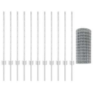 vidaXL Ευρωπαϊκό Φράχτη με 11 Στηρίγματα Ασημί 0,8x25 μ Ατσάλι