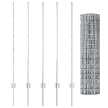 vidaXL Ευρωπαϊκή Φράχτης με 10 Στυλίσες Ασημί 1,2x10 μ Ατσάλι