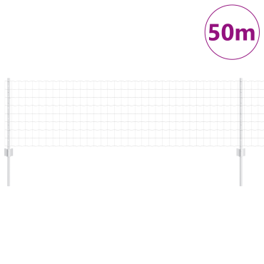 vidaXL Περίφραξη Euro με Στήλη 50x0,6 μ Γαλβανισμένος Χάλυβας Ασημί