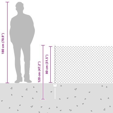 vidaXL Συρματόπλεγμα Περίφραξης με Πάσσαλο 10x0,8 m