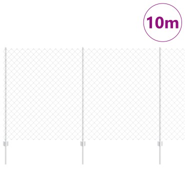vidaXL Φράχτης από Σχοινί με 20 U Posts Ασημί 1.4x10 μ Χάλυβα