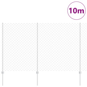 vidaXL Φράχτης αλυσίδας με 20 U Posts Ασημένιο 1.5x10 μ. Χάλυβα